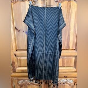 Black And Silver Chevron Print Shawl/Scarf
